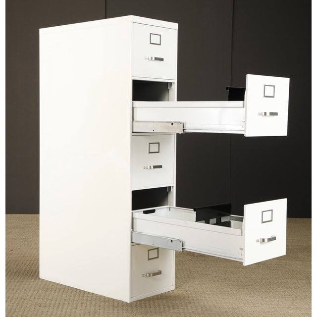 Vintage Mid-Century Steel Filing Cabinet, Industrial 5 Drawer File Cabinet, 1950s For Sale - Image 4 of 9