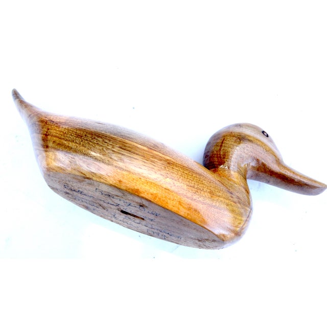 1984 Western Decoy Hand-Carved Signed Butternut Wooden "Ring Bill" Drake Duck For Sale - Image 10 of 14