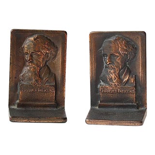Charles Dickens Vintage Bookends - A Pair For Sale