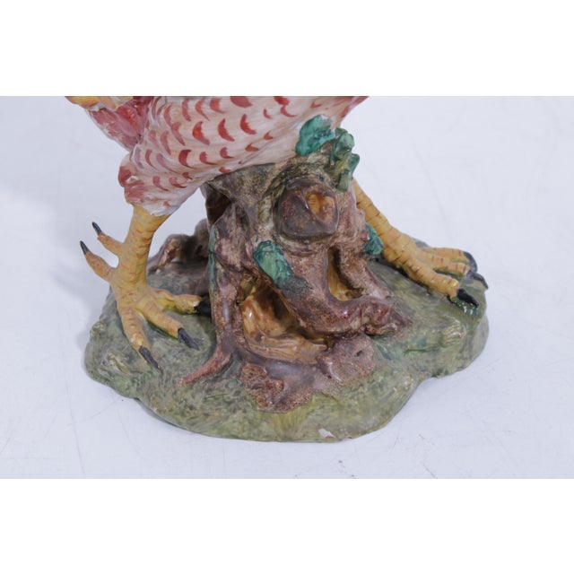 1940s Vintage Pair of Corbet Italian Majolica Porcelain Roosters - Signed For Sale - Image 5 of 18