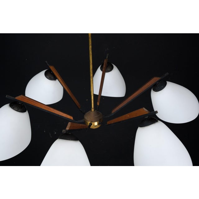 Mid-Century Modern Italian Chandelier in the style of Stilnovo, 1950s For Sale - Image 13 of 18