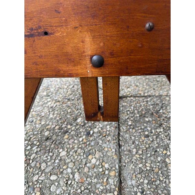 1930s Vintage Adjustable Wood Drafting Table For Sale - Image 11 of 12