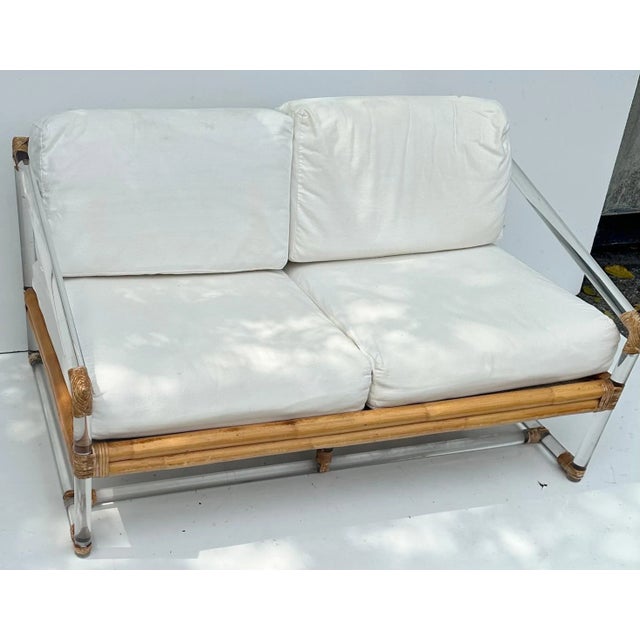 McGuire bamboo and Lucite Sofa For Sale - Image 10 of 12