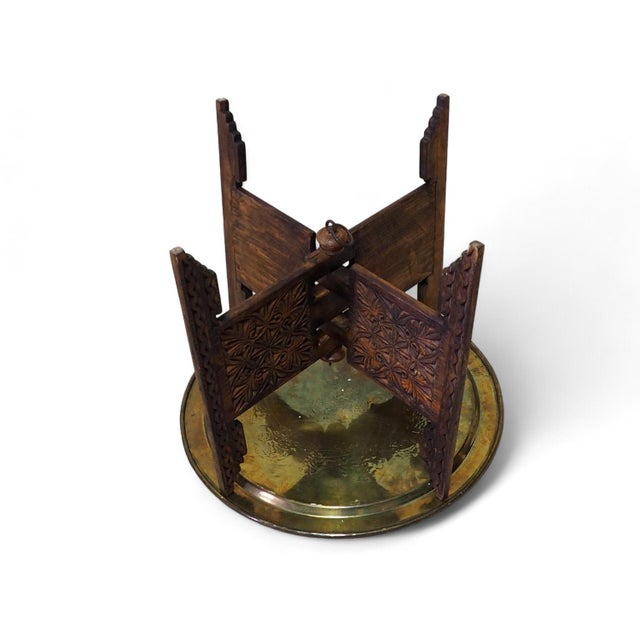 Orient Islamic Hammer Engraved Table Tray, 1940s For Sale - Image 3 of 18