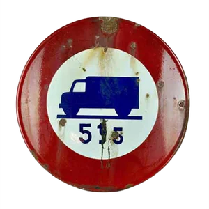 Enameled Metal Traffic Sign, 1964