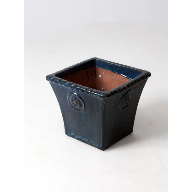 Art Deco Vintage Art Deco Blue Planter For Sale - Image 3 of 13