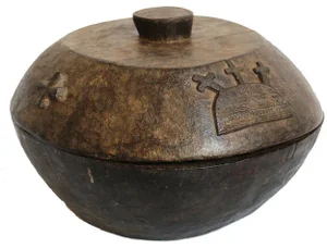 Vintage African Yoruba Divination Carved Wood Bowl
