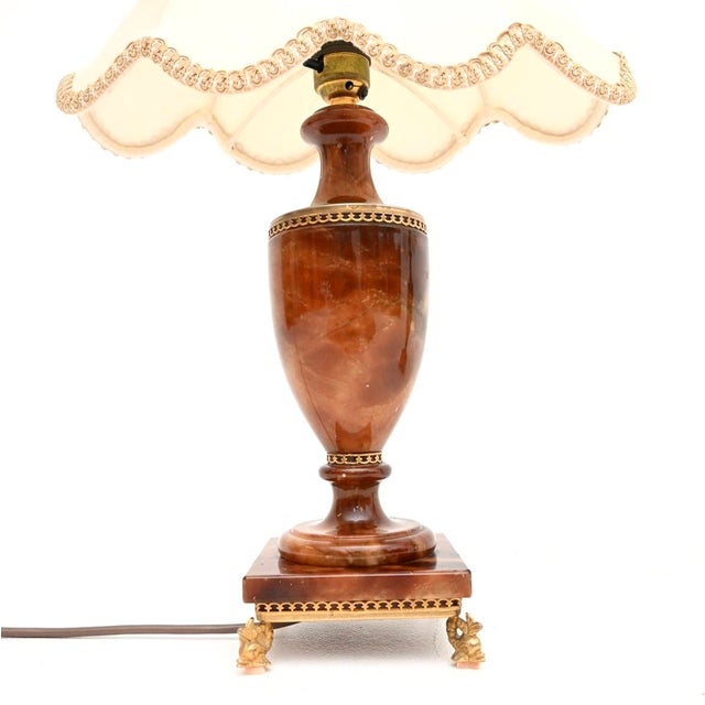 1950s Antique Italian Alabaster Table Lamps, 1950s, Set of 2 For Sale - Image 5 of 11