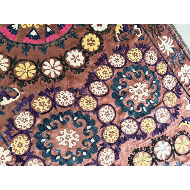 Large Brown Suzani - Bukhara Embroidery For Sale - Image 4 of 9