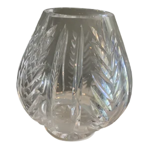Antique Early 20th Century Cut Glass or Crystal Vase