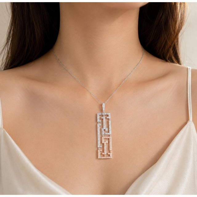 14K White & Rose Gold Diamond Station Lariat Necklace Stunning 14K White & Rose Gold Diamond Station Lariat Necklace...