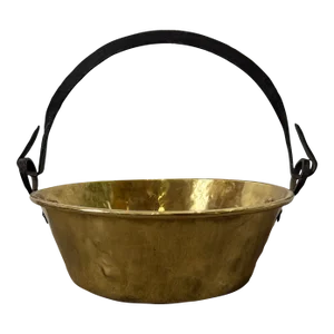 18th Century Hand Made Brass and Wrought Iron Milk Bucket