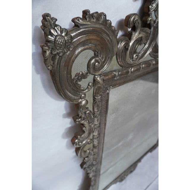 Metal 19th Century Hand Hammered Repousse Framed Mirror by Melissa Levinson For Sale - Image 7 of 8