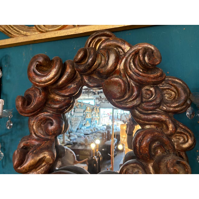 Gold 19th Century Italian Baroque Cloud Mirror For Sale - Image 8 of 9