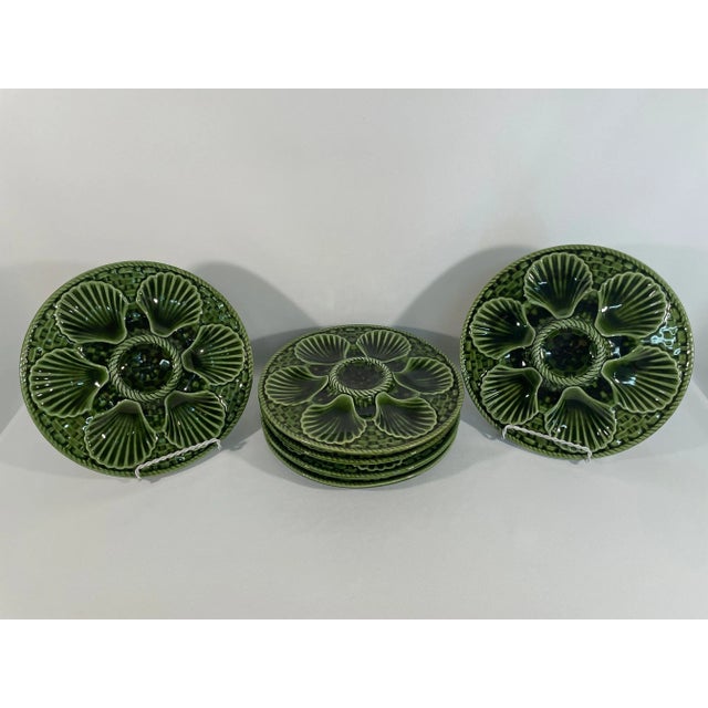1920s French Longchamp Majolica Oyster Plate For Sale - Image 12 of 12