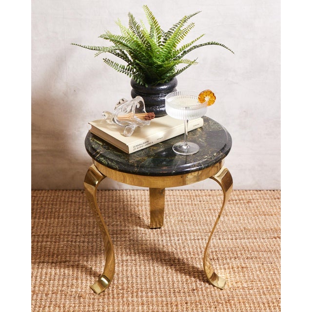 1960s Green and Brass Side Table Attributed to Arturo Pani For Sale - Image 13 of 14