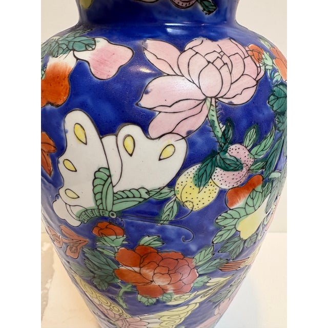 Vintage Chinoiserie Hand Painted Vase For Sale In Savannah - Image 6 of 10