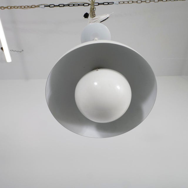 Metal White enameled metal space age pendant light For Sale - Image 7 of 8