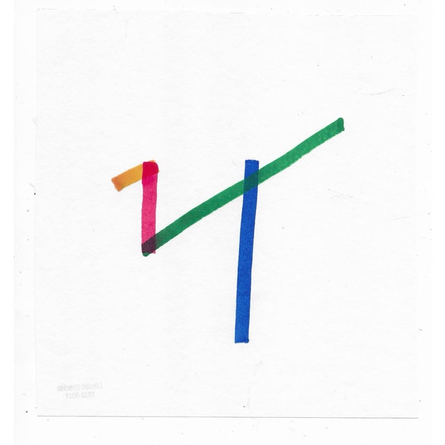 Watercolor and marker by California minimalist abstract painter Dimitri Grachis (1932-2021). Grachis owned the Spatsa...