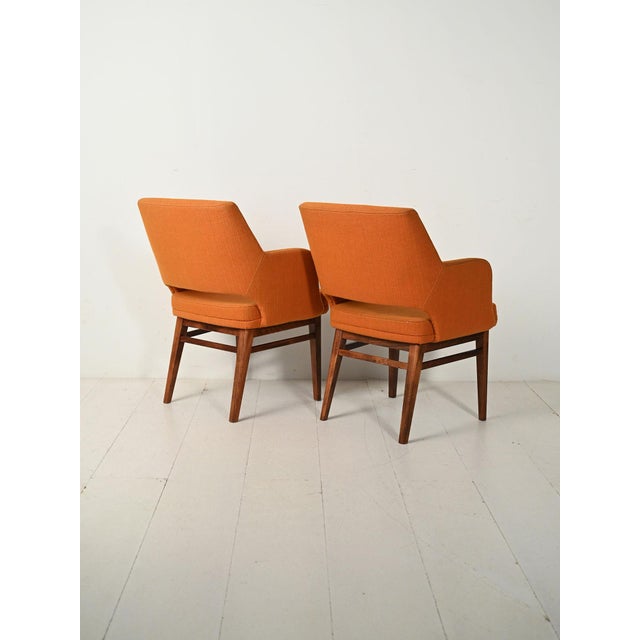 Orange Oslosund Armchairs from Kinnarps, 1950s, Set of 2 For Sale - Image 4 of 11
