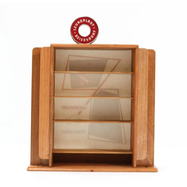 Light Yellow Mid-Century Modern Advertising Cabinet from Leukoplast Beiersdorf, 1950s For Sale - Image 8 of 10