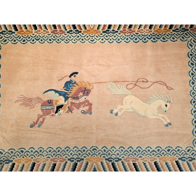 Mid 20th Century Mid 20th Century Chinese Pictorial Rug For Sale - Image 5 of 12