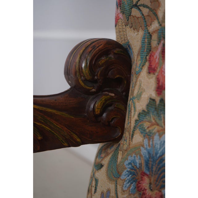 Antique Italian Cherub Carved Frame Throne Chair For Sale - Image 13 of 18