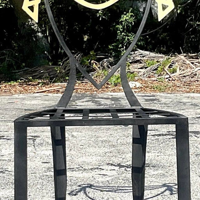 Vintage Postmodern Swag Metal Chair For Sale - Image 14 of 14
