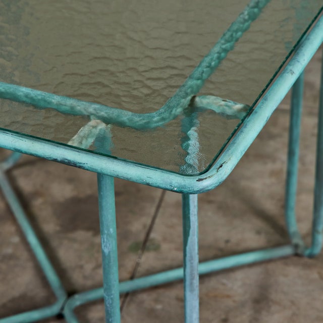 Walter Lamb Verdigris Square Bronze Patio Dining Table for Brown Jordan For Sale - Image 13 of 18