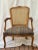 Louis Louis! Multi-color nubby tweed upholstery on the seat gives this Late 20th Century French provincial Louis XV style...