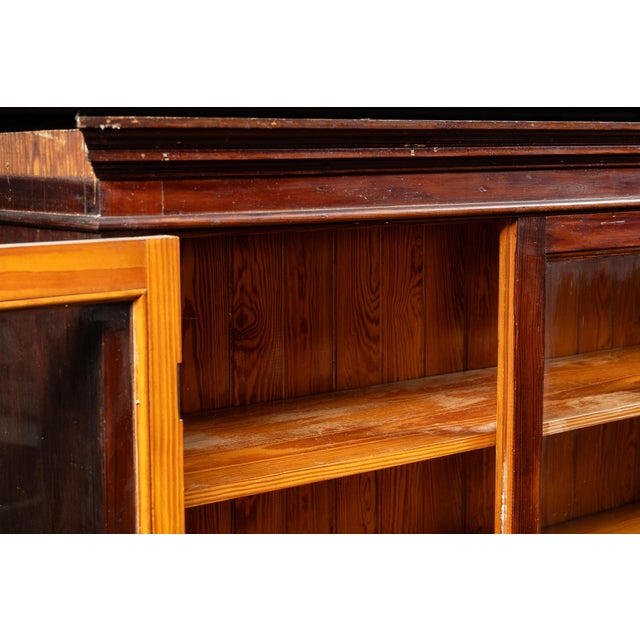 Early 20th Century Oxblood-Stained Step-Back Kitchen Hutch For Sale - Image 10 of 18