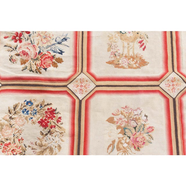 Antique English Needlepoint Rug For Sale - Image 10 of 13