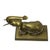 Vintage Brass Elephant Sculpture With Raised Trunk on Pedestal Base For Sale - Image 4 of 8