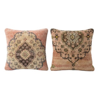 Bohemian Turkish Rug Pillow Cover 20'' X 20'' - Set of Two For Sale