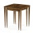 The side tables are sculpted from American walnut with a hand-rubbed lacquer finish and brass ferrules. Hardware is acid...
