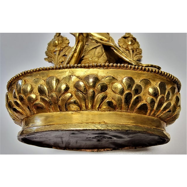 Gilded Seated Buddha on Stylized Lotus Base For Sale - Image 18 of 18