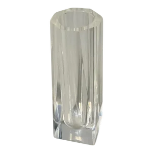 Vintage Large Sculptural Design Clear Lucite Acrylic Vase, Circa 70s