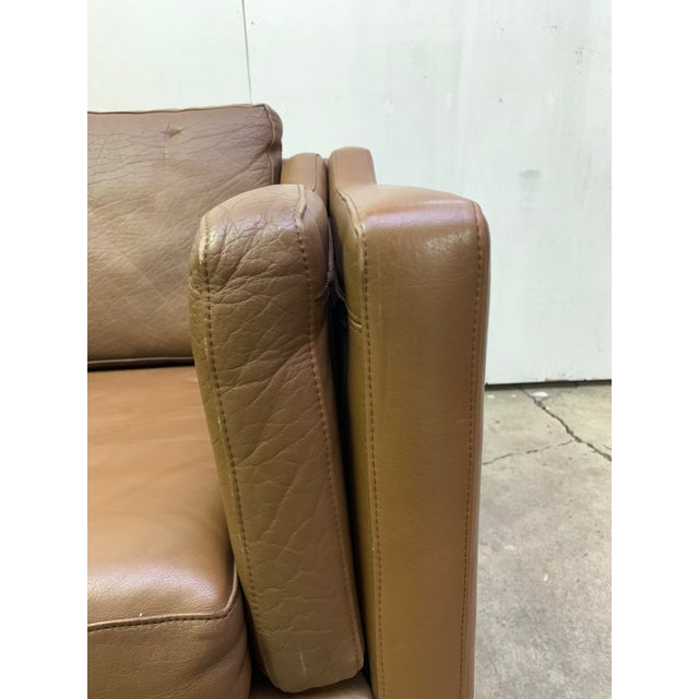 Brown 1970s Danish Modern Brown Leather Arm Chair in the Style of Børge Mogensen For Sale - Image 8 of 9