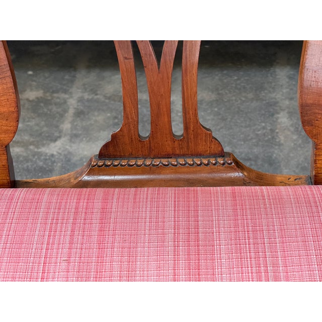 18th Century 18th Century English Mahogany Triple Chair-Back Hall Bench For Sale - Image 5 of 14