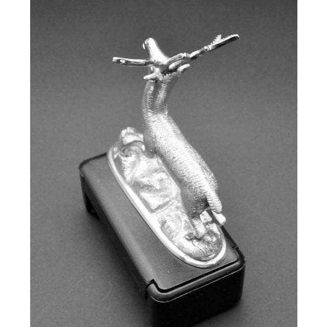 1980s Sterling Silver Peruvian 5 Point Buck Deer Stag Miniature Figurine .900 Silver For Sale - Image 4 of 9