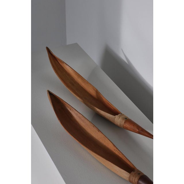 Palm Serving Bowls with Teak Handles from Illums Bolighus, Denmark, 1950s, Set of 2 For Sale - Image 4 of 15