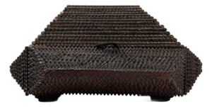 Antique Handmade Steeple Wood Tramp Art Box