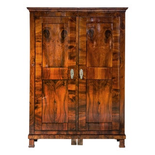 Biedermeier Armoire in Walnut, 1830 For Sale