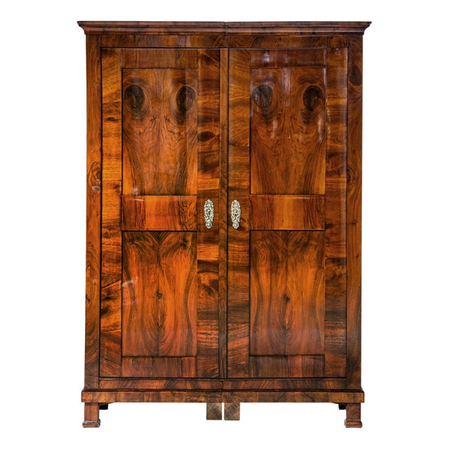 Biedermeier Armoire in Walnut, 1830 For Sale