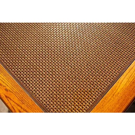 1970s Vintage 1970s Monumental Pedestal Side Tables With Cane and Smoked Glass Top, Pair For Sale - Image 5 of 8