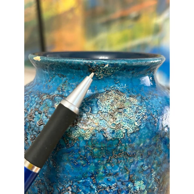 Vintage Bitossi Cinese Chinese Blue Vase Aldo Londi for Rosenthal Netter Signed For Sale - Image 9 of 10