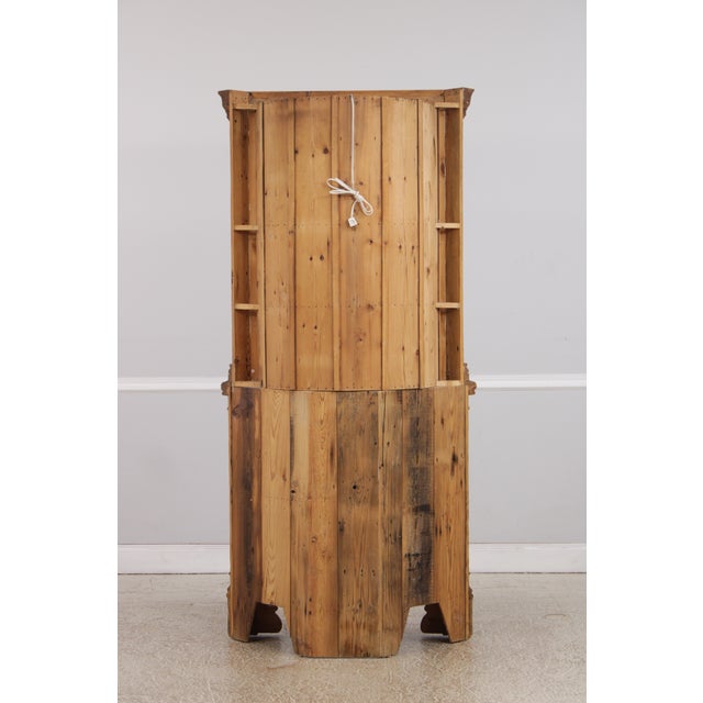 Chippendale Scrub Pine Corner Cupboard China Cabinet For Sale - Image 14 of 14