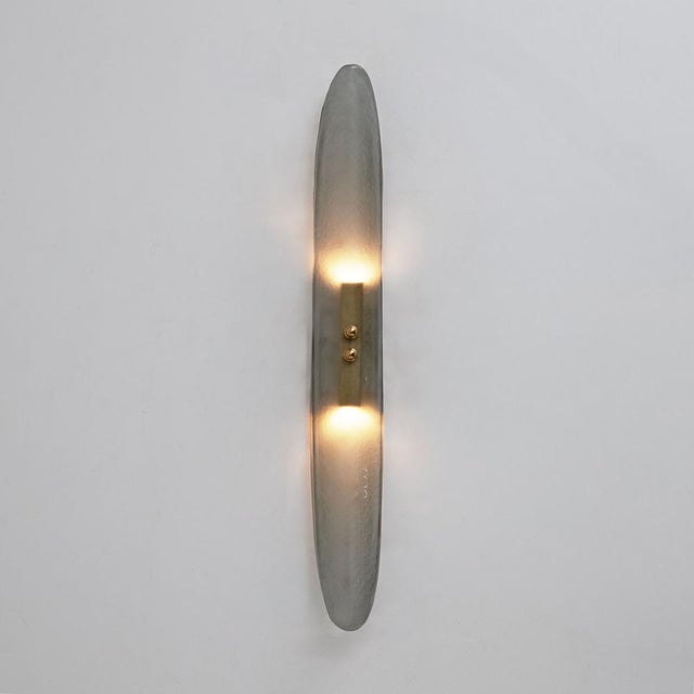 2000 - 2009 Mid-Century Modern Aqua Green Murano Glass Sconces in the style of Fontana Arte, 2000, Set of 2 For Sale - Image 5 of 9