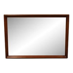 Bassett Furniture Solid Cherry Early American 48" Dresser / Wall Mirror 9-2052