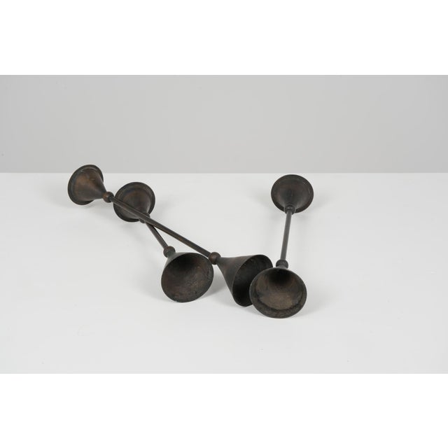 Brown Vintage Candlesticks by Christian De Beaumont, 1980, Set of 3 For Sale - Image 8 of 9